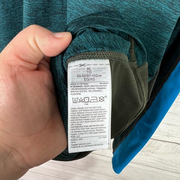 Gap Fit Men's Brushed Tech Jersey Savvy Teal Pullover Top Size XL - Picture 7 of 11